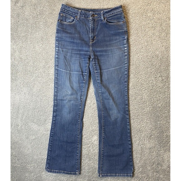 L.L. Bean Denim - LL Bean Womens Classic Fit Boot Cut Jeans Size 8 MT Blue Stretch Country Cowgirl